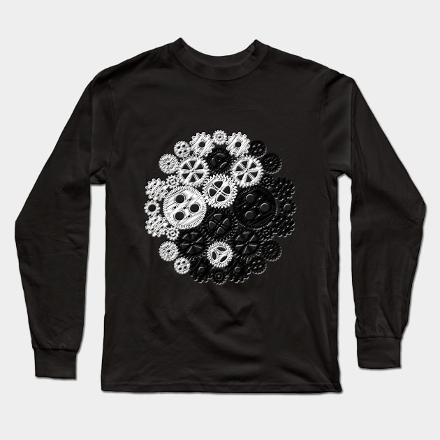 Gears Yin/Yang Long Sleeve T-Shirt by JohnLucke